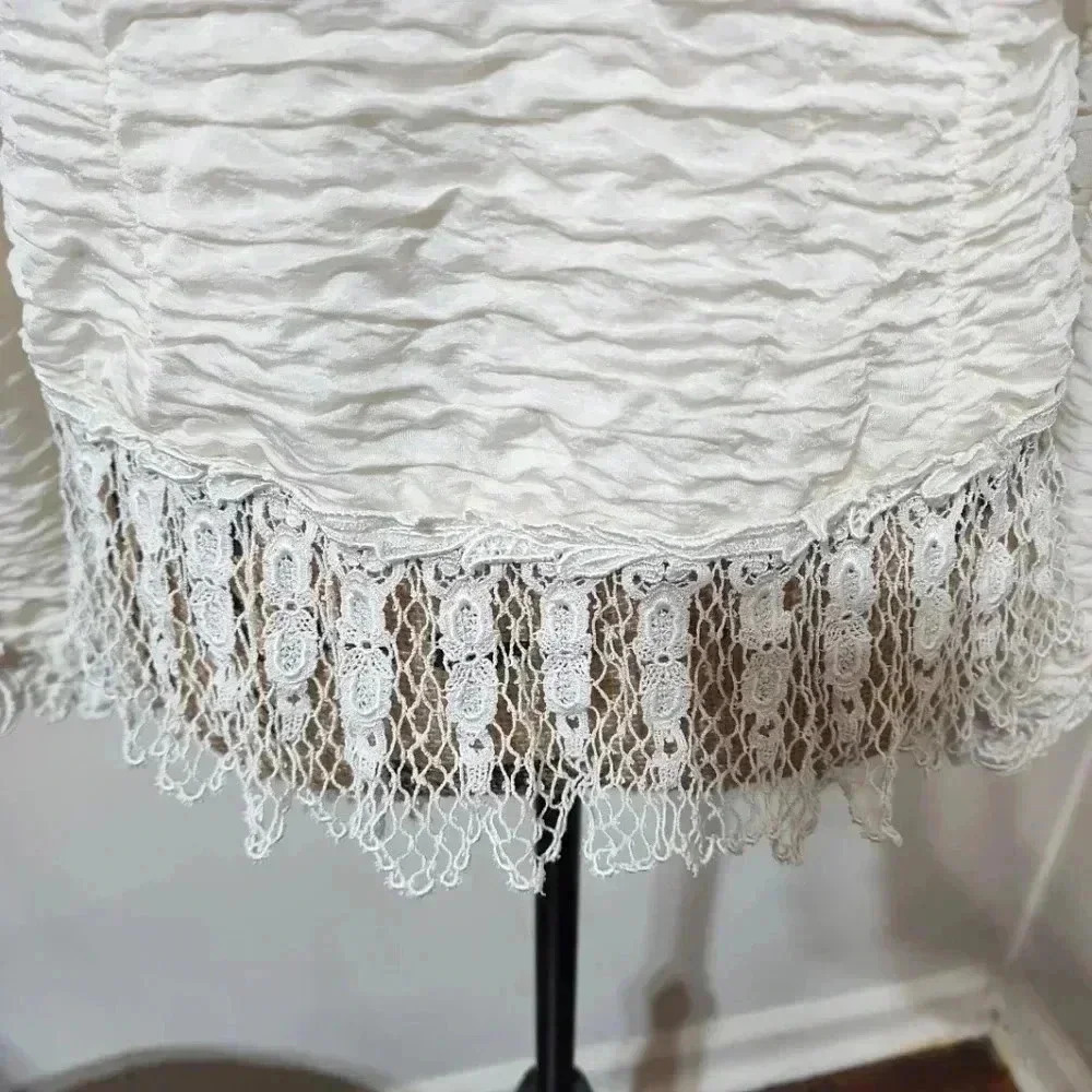Cachet by Bari Protas ruffles and pearls vintage shacket. Size 9/10 Large - Picture 8 of 11